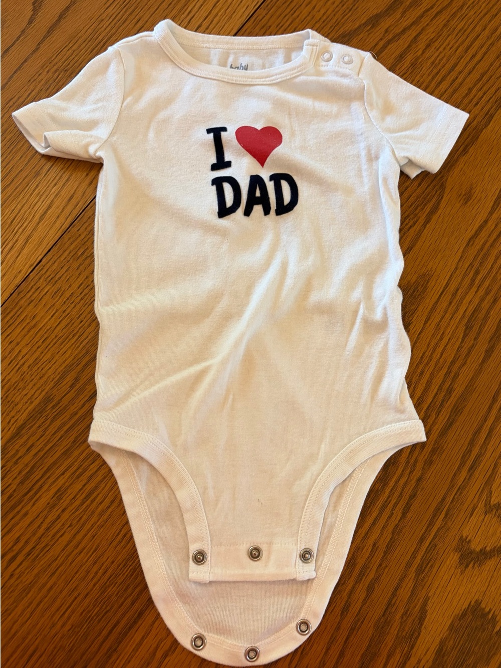 I Heart Dad White Baby One-Piece Bodysuit